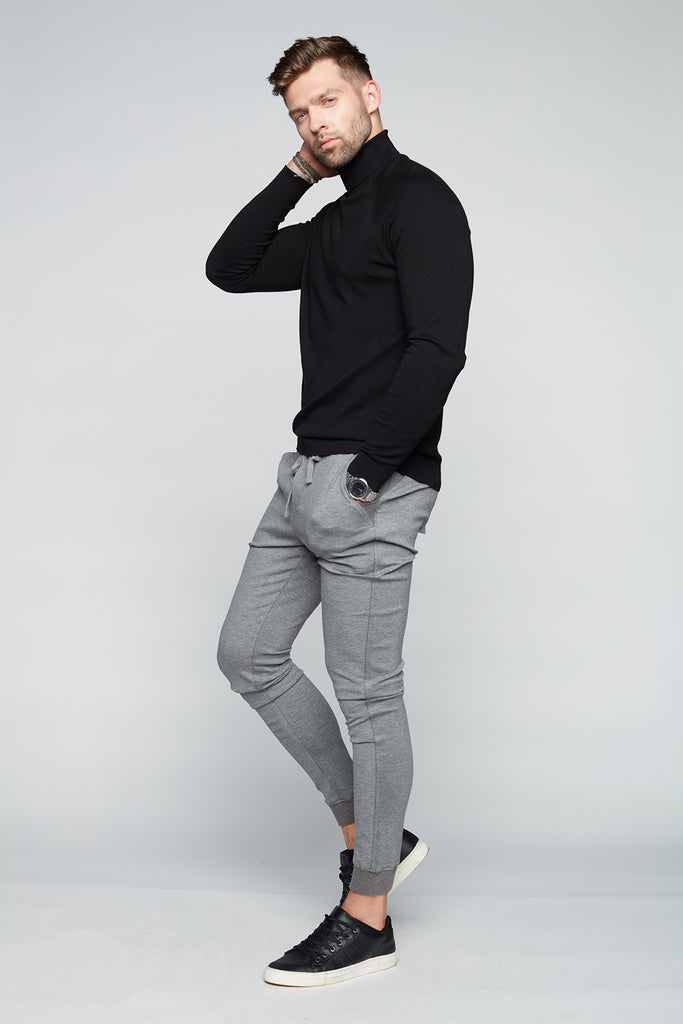 AXEL - Pull-On Knit Jogger - Mid Grey - DENIM SOCIETY™