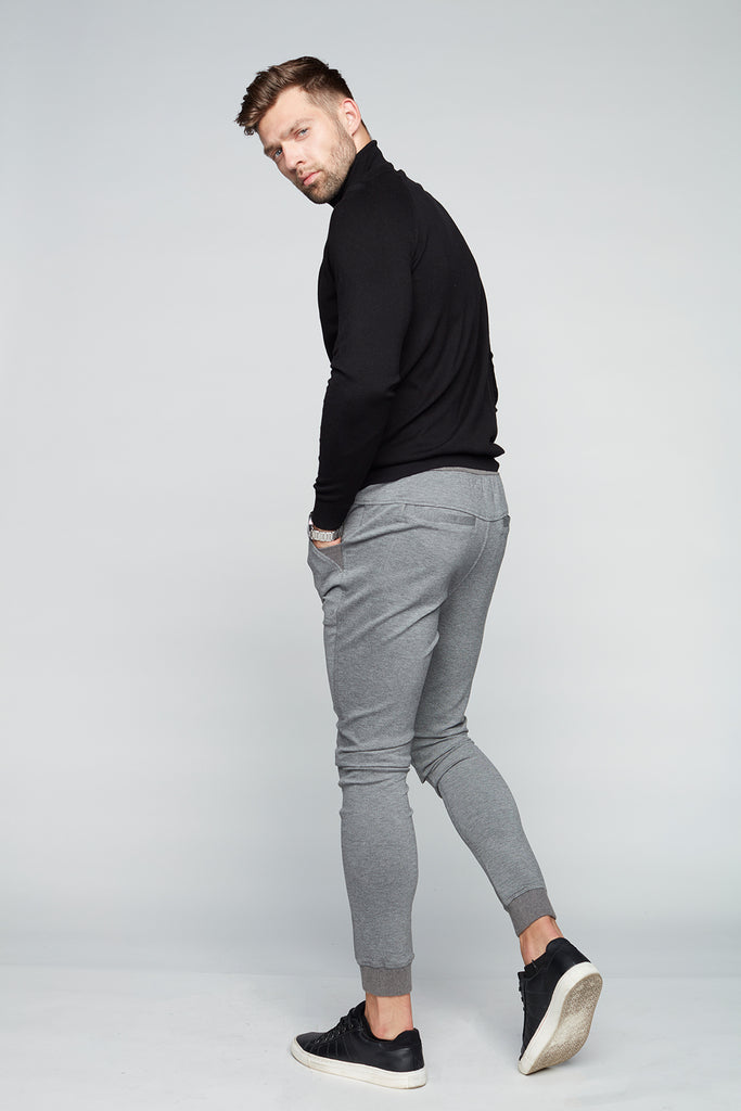 AXEL - Pull-On Knit Jogger - Mid Grey - DENIM SOCIETY™