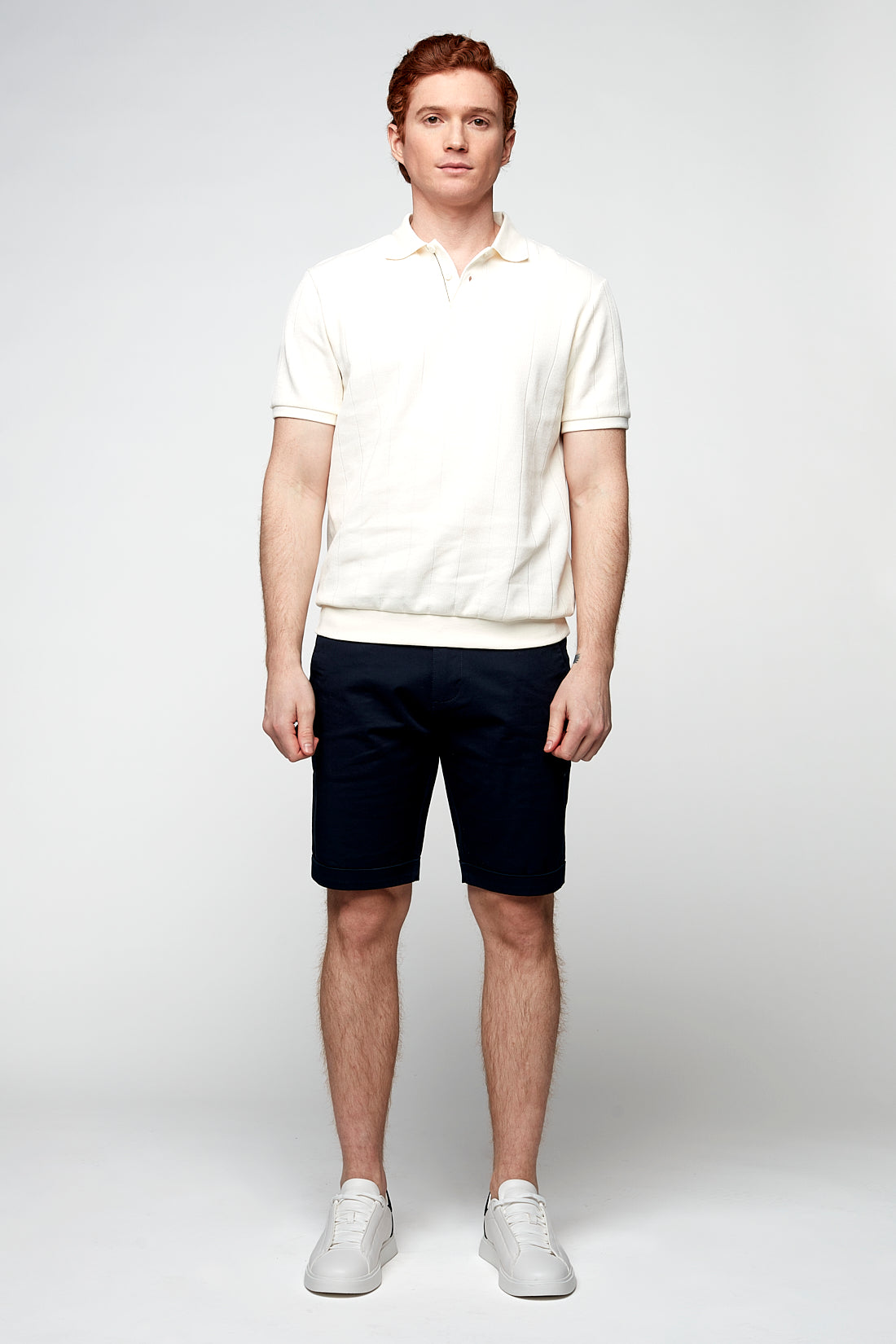 BILLY - Elastic Waist Roll Up Shorts - Navy - DENIM SOCIETY™