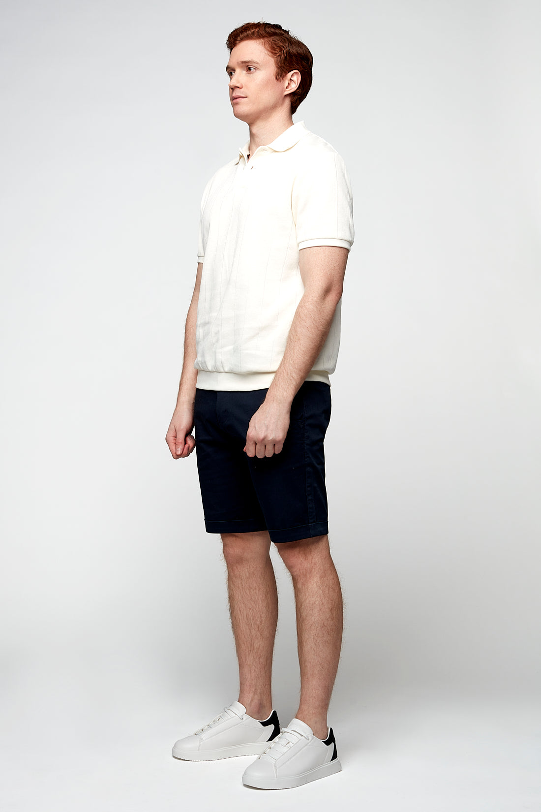 BILLY - Elastic Waist Roll Up Shorts - Navy - DENIM SOCIETY™