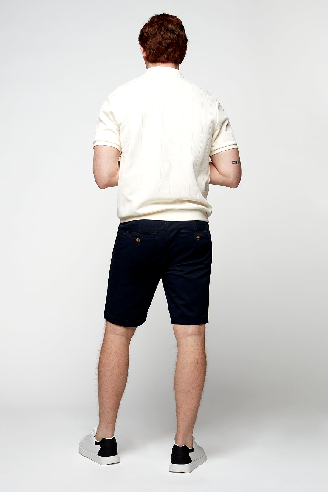 BILLY - Elastic Waist Roll Up Shorts - Navy - DENIM SOCIETY™