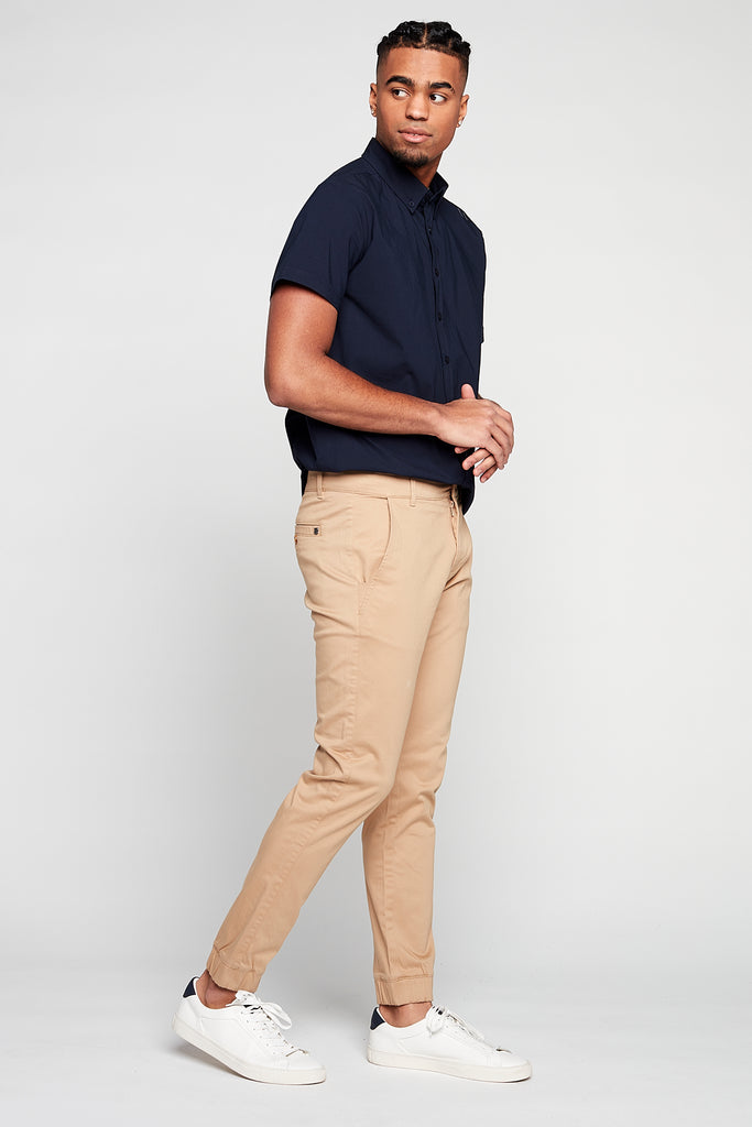 COOPER -  Slim Fit Chino Jogger - Camel - DENIM SOCIETY™