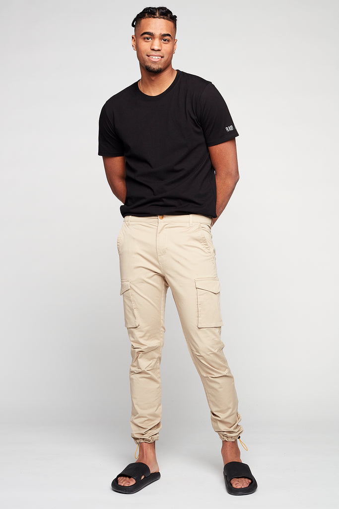 DEAN -  Slim Fit Cargo Chinos (Convertible Joggers) - Tan s-l-a-c-k-e-r™