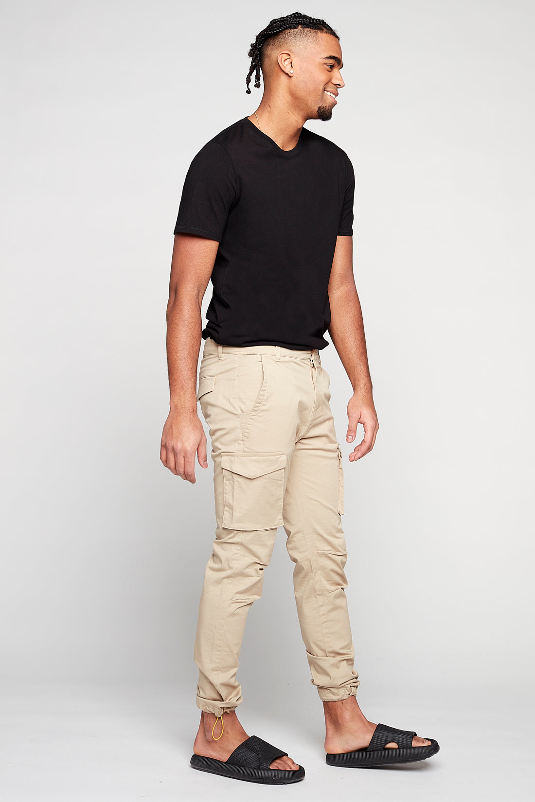 DEAN -  Slim Fit Cargo Chinos (Convertible Joggers) - Tan s-l-a-c-k-e-r™