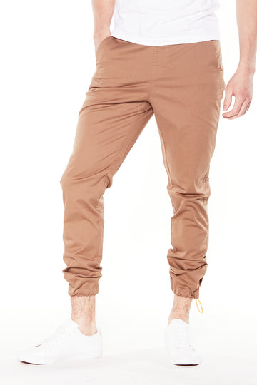 ELTON -  Slim Fit Chinos (Convertible Joggers) - Tobacco - DENIM SOCIETY™