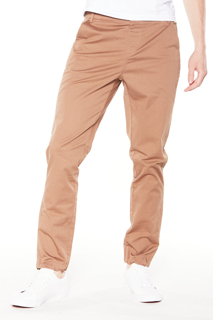 ELTON -  Slim Fit Chinos (Convertible Joggers) - Tobacco - DENIM SOCIETY™