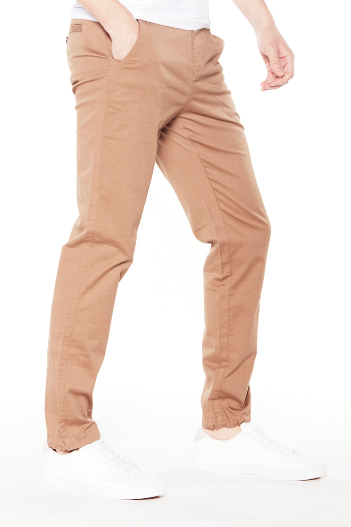 ELTON -  Slim Fit Chinos (Convertible Joggers) - Tobacco - DENIM SOCIETY™