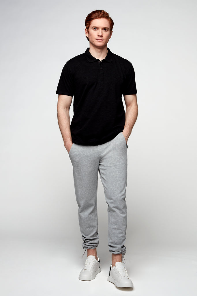 ELTON - Slim Fit Convertible Knit Jogger - Light Grey - DENIM SOCIETY™