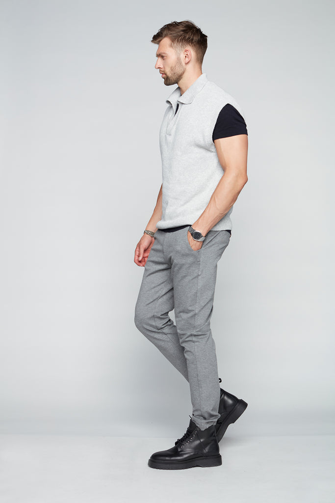 ELTON -  Slim Fit Convertible Knit Jogger - Med Grey - DENIM SOCIETY™