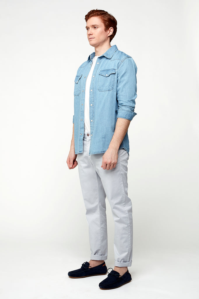 MARLEY - Slim Fit Chinos - Frost Blue - DENIM SOCIETY™