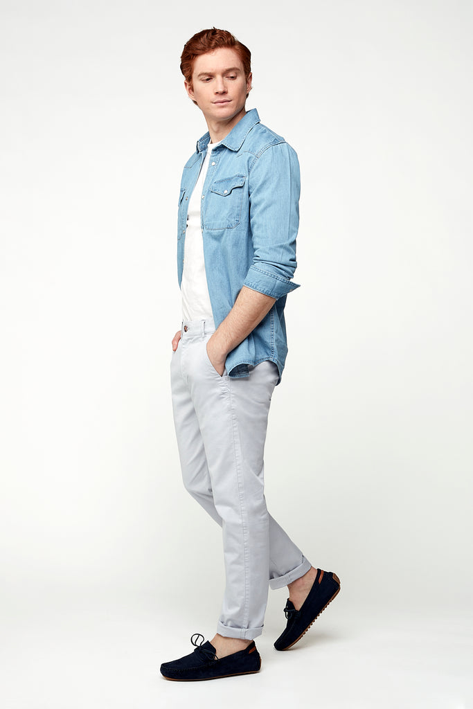 MARLEY - Slim Fit Chinos - Frost Blue - DENIM SOCIETY™