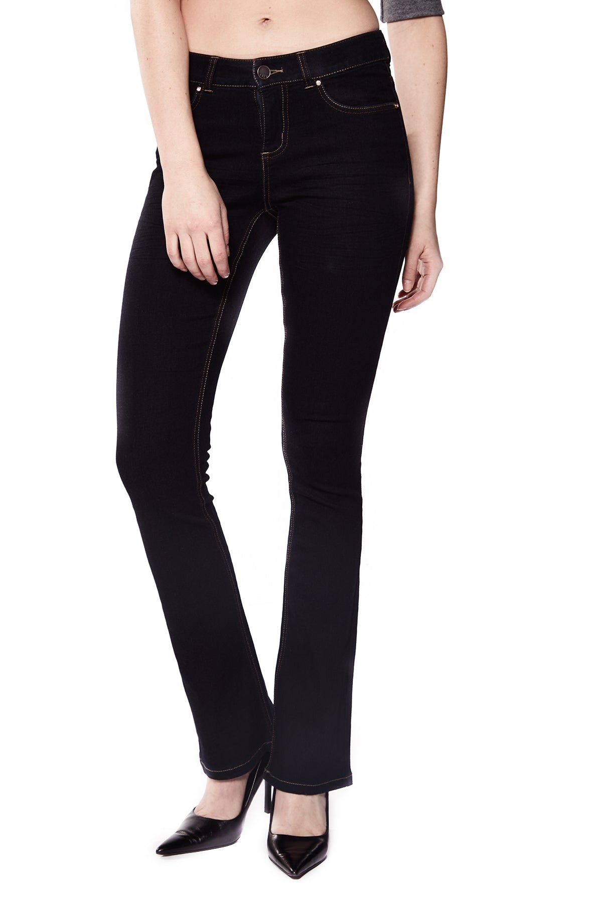 SOPHIE - 5-Pocket Bootcut Jeans - Blue/Black Rinse Wash - DENIM SOCIETY™