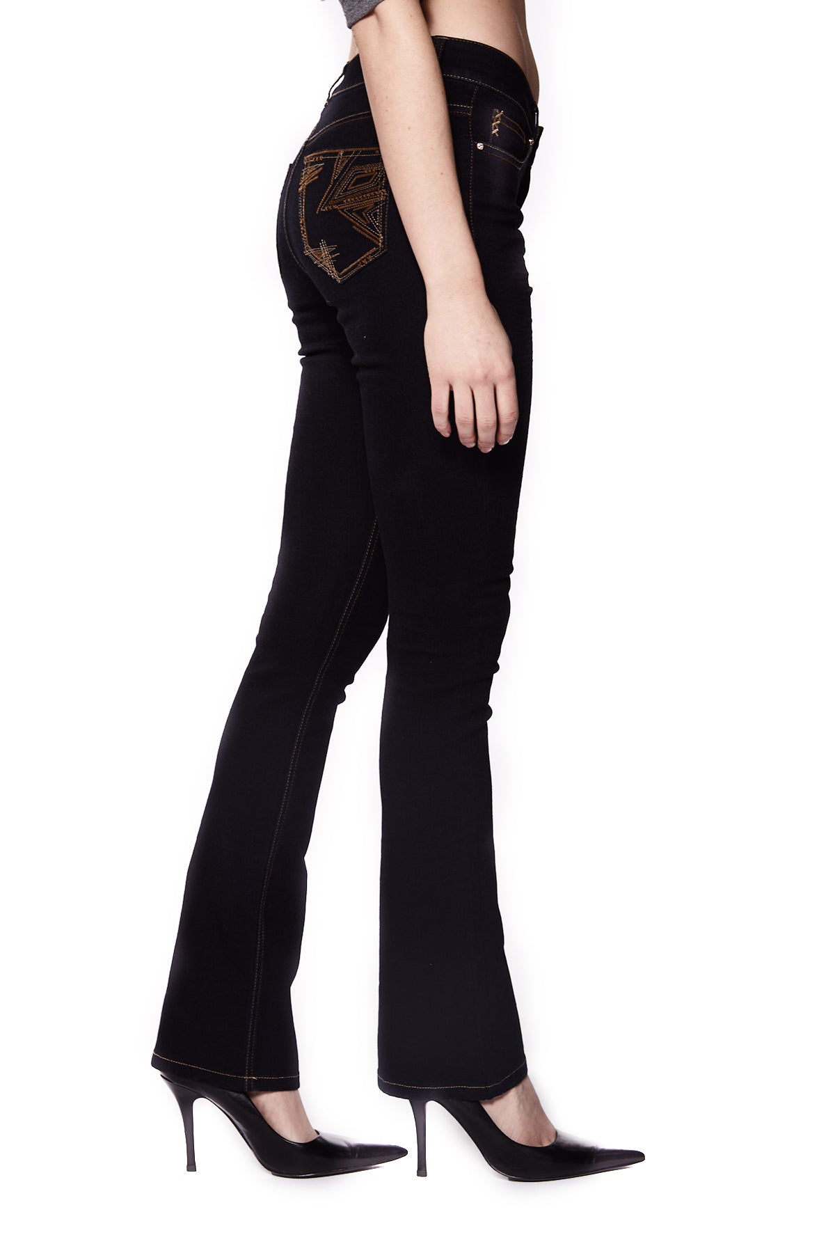 SOPHIE - 5-Pocket Bootcut Jeans - Blue/Black Rinse Wash - DENIM SOCIETY™