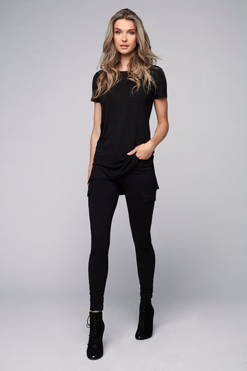TARA - Ladies Knit Cargo Jogger - Black - DENIM SOCIETY™