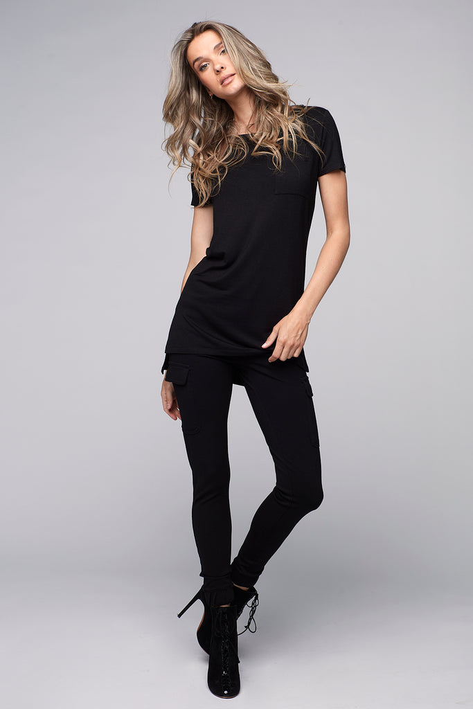 TARA - Ladies Knit Cargo Jogger - Black - DENIM SOCIETY™
