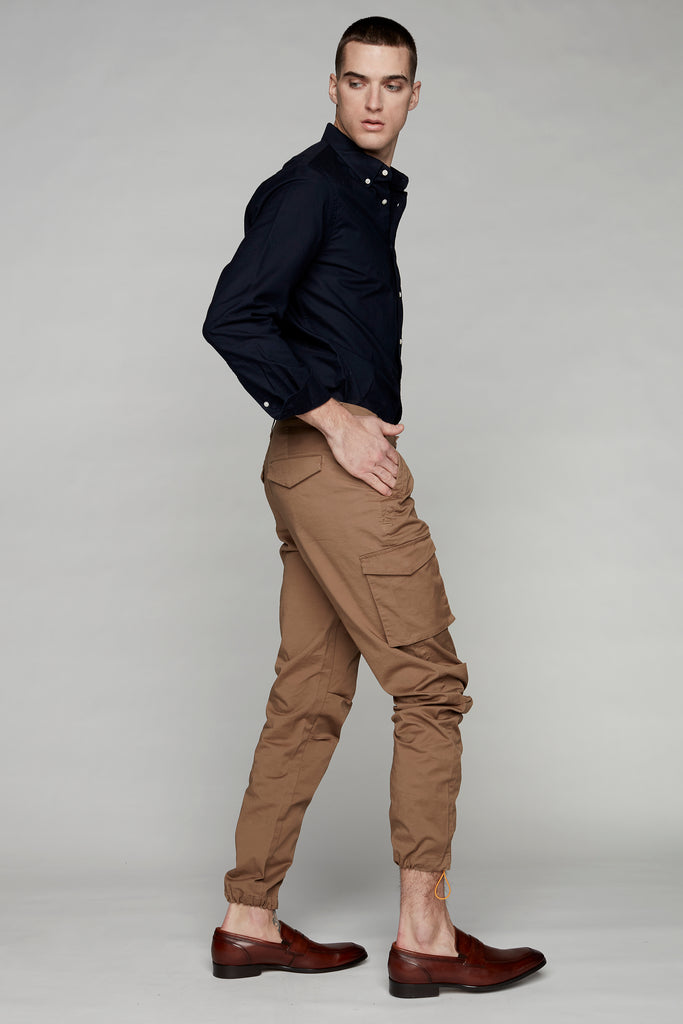 DEAN - Slim Fit Cargo Chinos (Convertible Joggers) - Tobacco s-l-a-c-k-e-r™