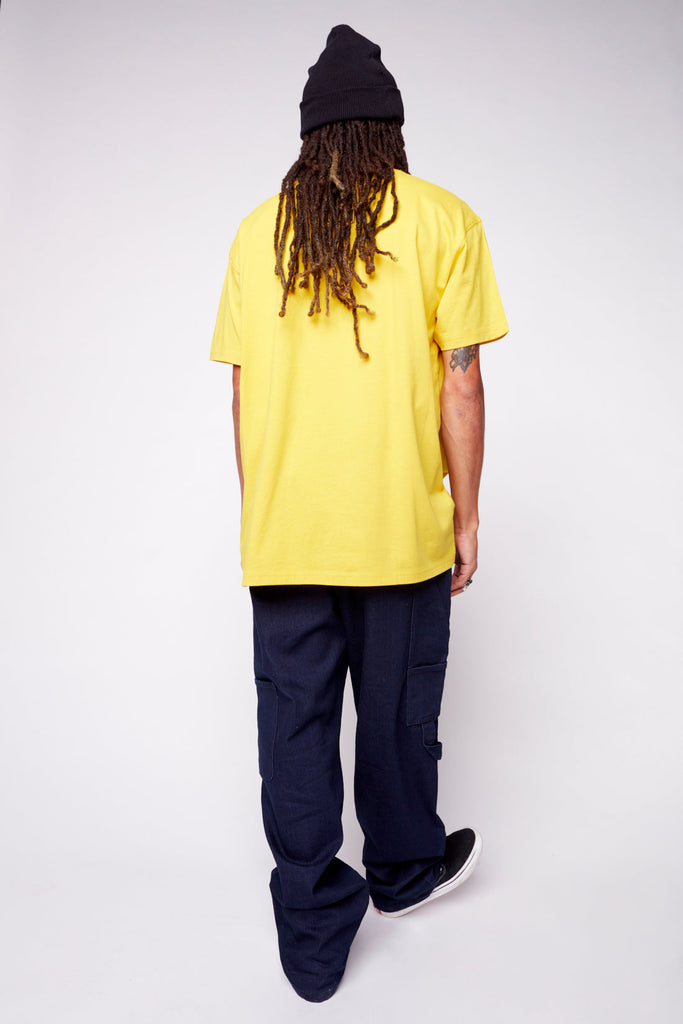 Face Print Logo T-Shirt - Yellow - DENIM SOCIETY™