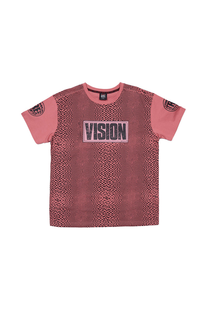 Broken Check T-Shirt - Dusty Rose - DENIM SOCIETY™