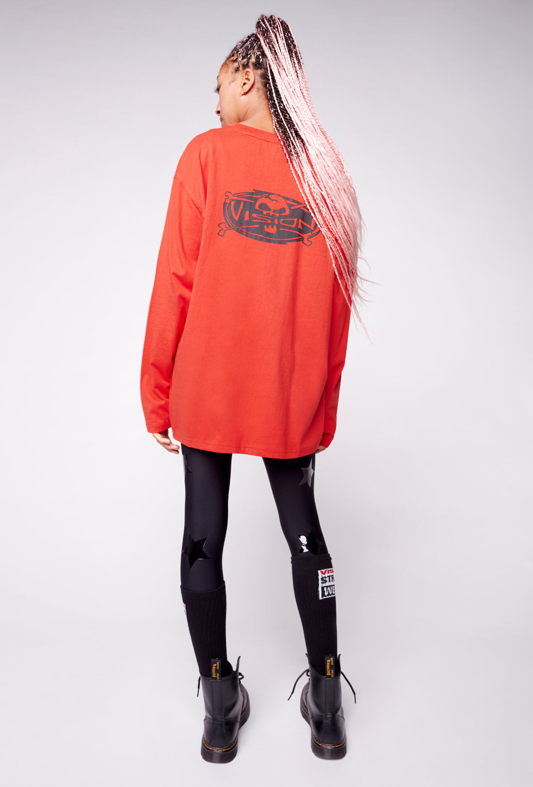 Skull Bone Print Tee - Red - DENIM SOCIETY™