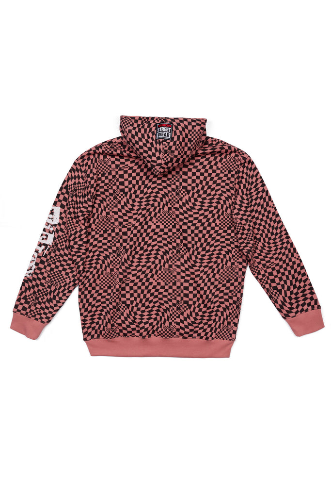 Broken Checks Hoodie - Dusty Rose - DENIM SOCIETY™