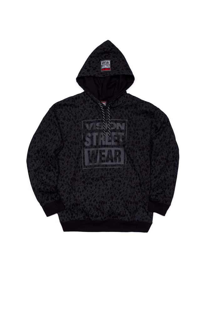 Aop Skull Logo Hoodie - Black - DENIM SOCIETY™