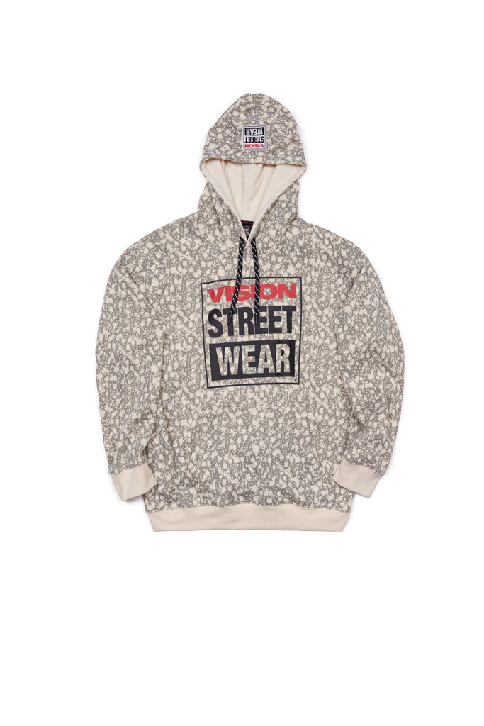 Aop Skull Logo Hoodie - Bone - DENIM SOCIETY™