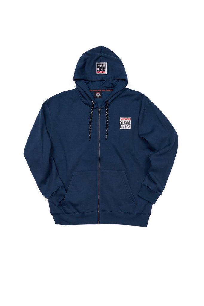 Small Logo Print Hoodie - Navy - DENIM SOCIETY™