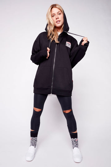 Small Logo Print Hoodie - Black VISION STREET WEAR ™