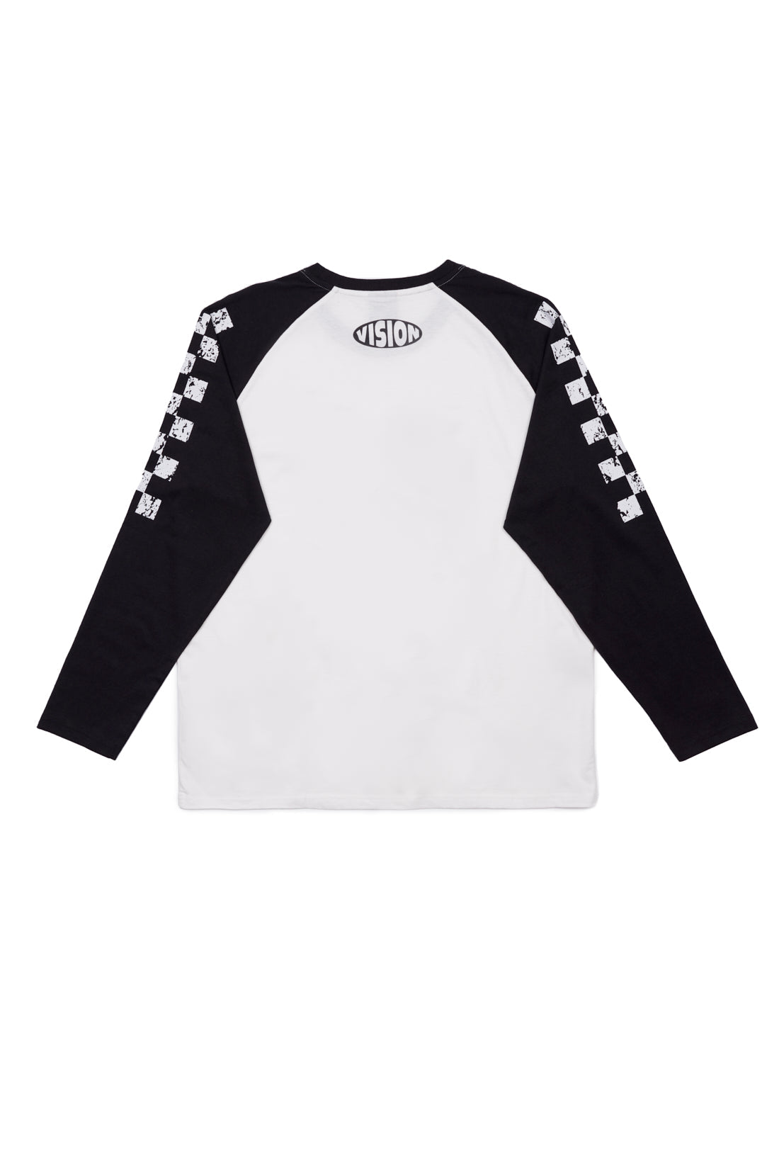 Checker Print Sleeve Logo Tee - Ivory/Black - DENIM SOCIETY™