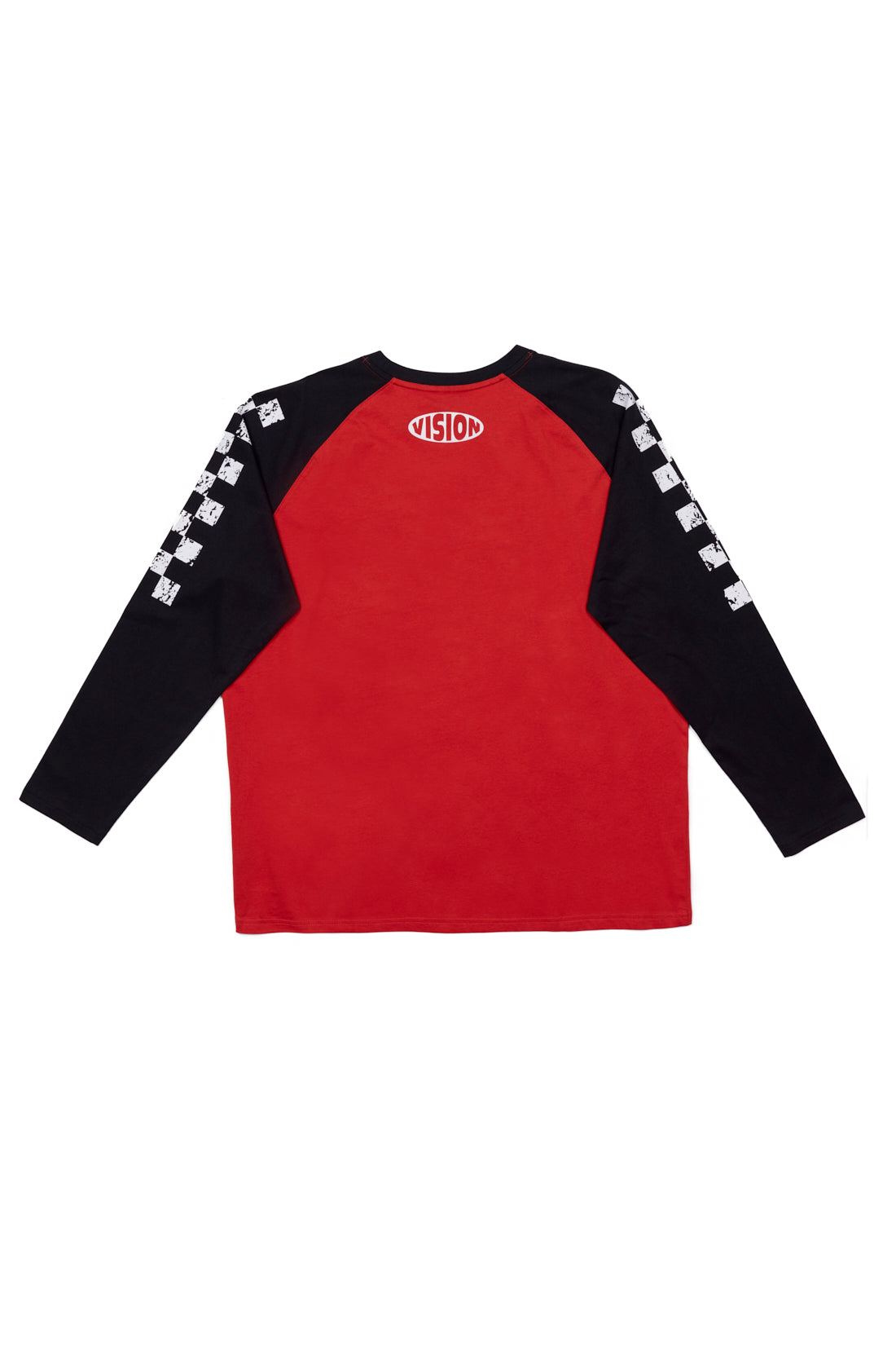 Checker Print Sleeve Logo Tee - Black/Red - DENIM SOCIETY™