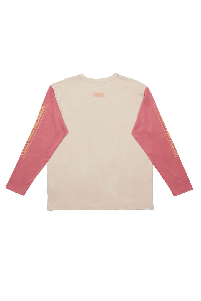 Fisheye Large Logo Print Tee - Bone/Dusty Rose - DENIM SOCIETY™