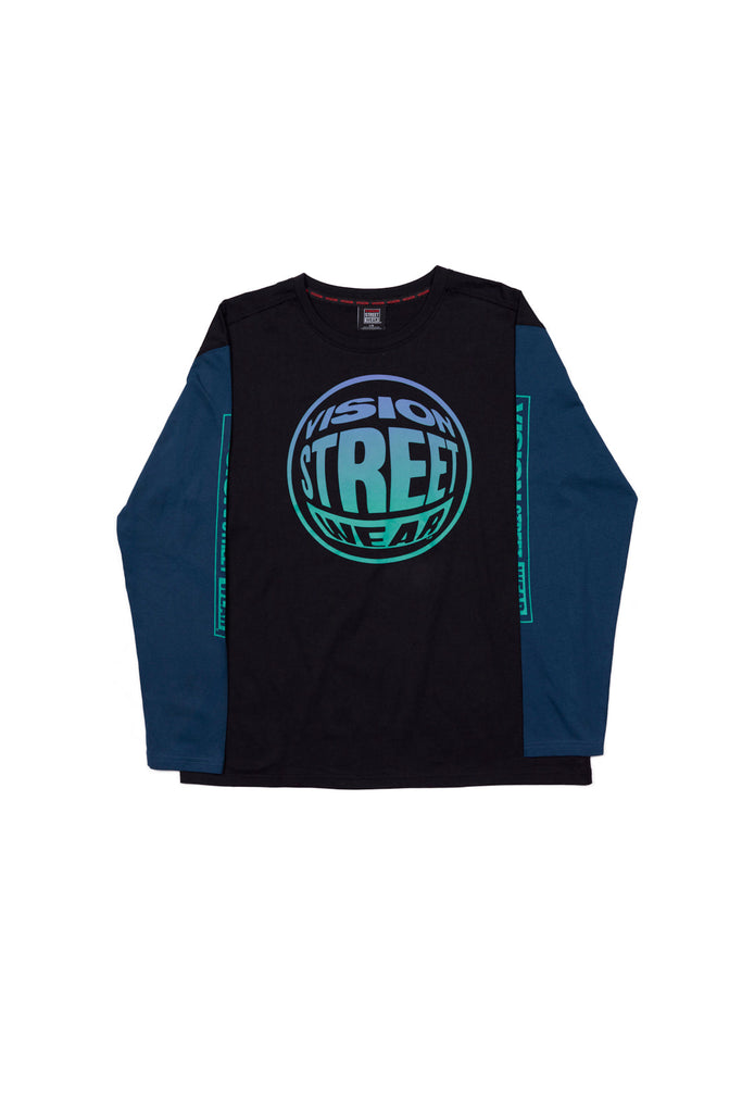 Fisheye Large Logo Print Tee - Black/Navy - DENIM SOCIETY™