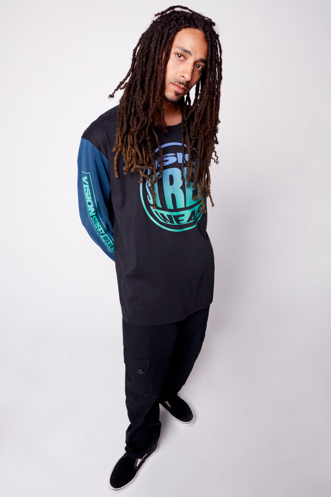 Fisheye Large Logo Print Tee - Black/Navy - DENIM SOCIETY™