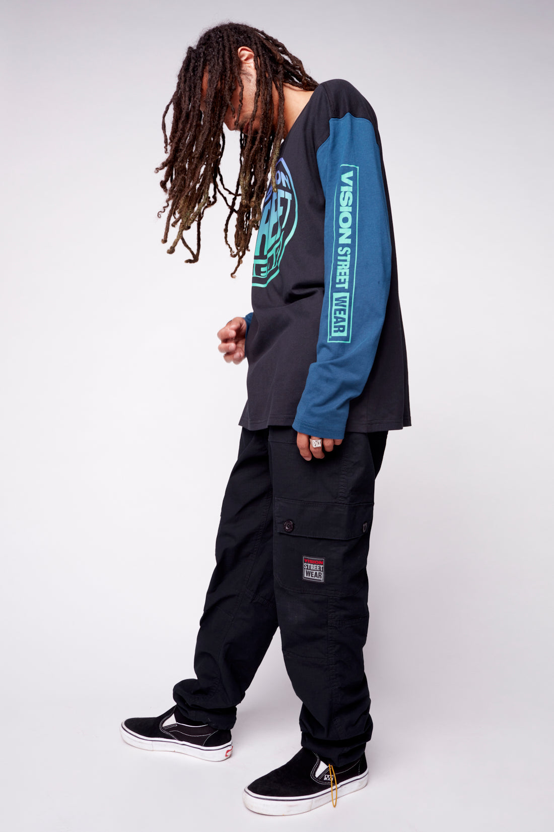 Fisheye Large Logo Print Tee - Black/Navy - DENIM SOCIETY™