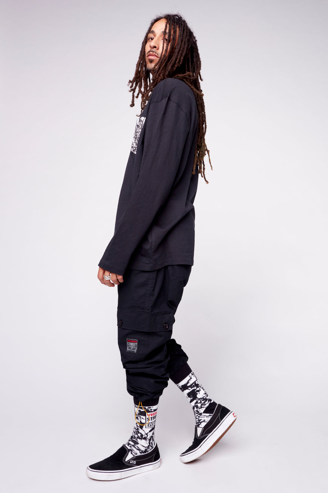 AOP Patch Pocket Tee Shirt - Black - DENIM SOCIETY™