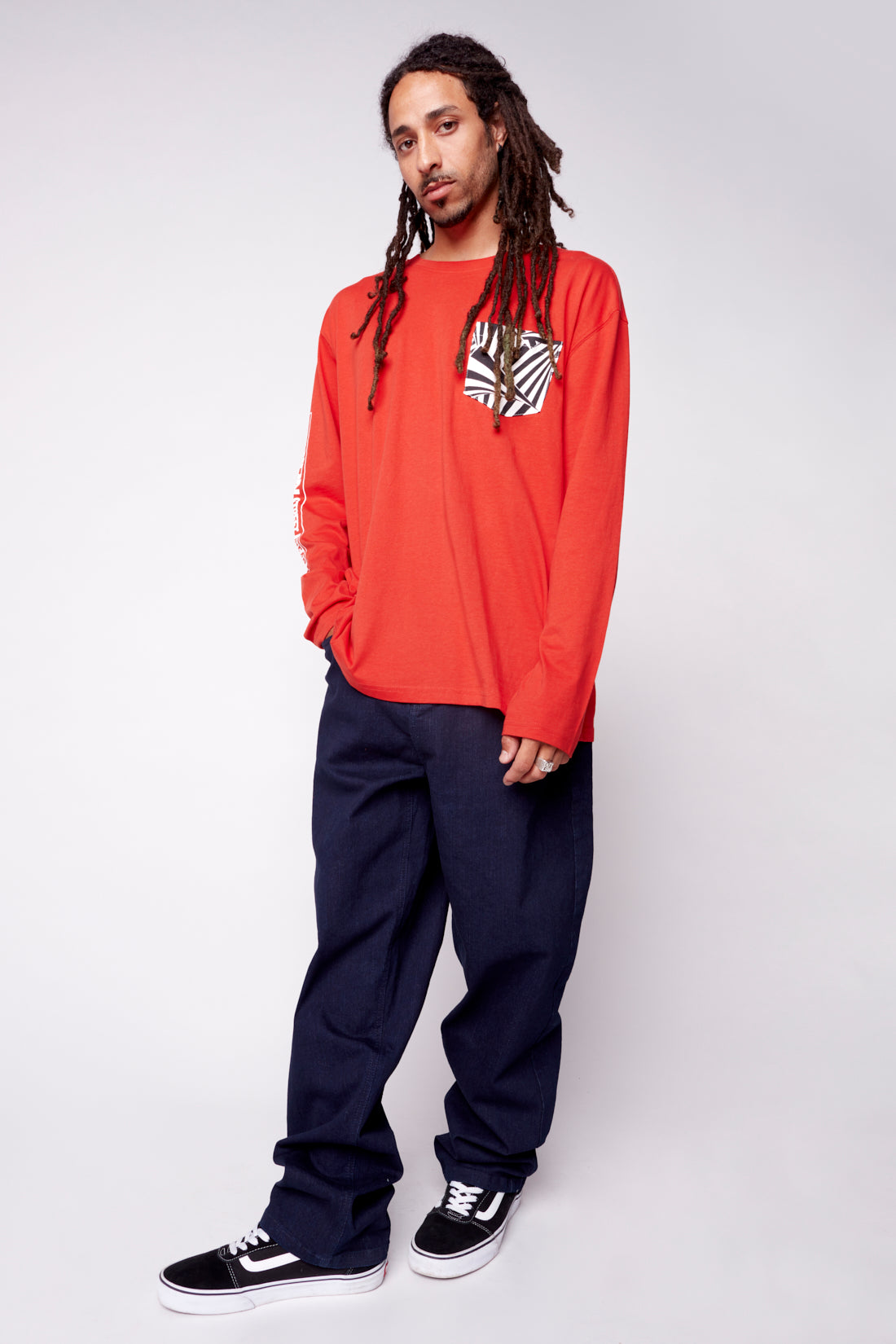 AOP Patch Pocket Tee Shirt - Red - DENIM SOCIETY™