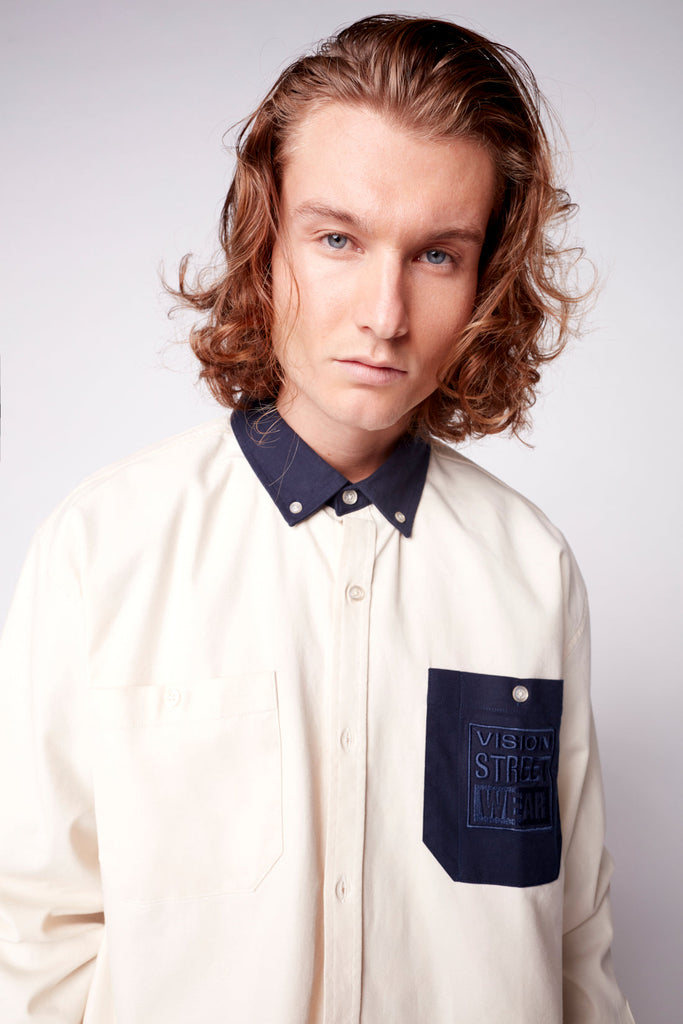 Relax Fit Shirt With Pocket - Bone - DENIM SOCIETY™