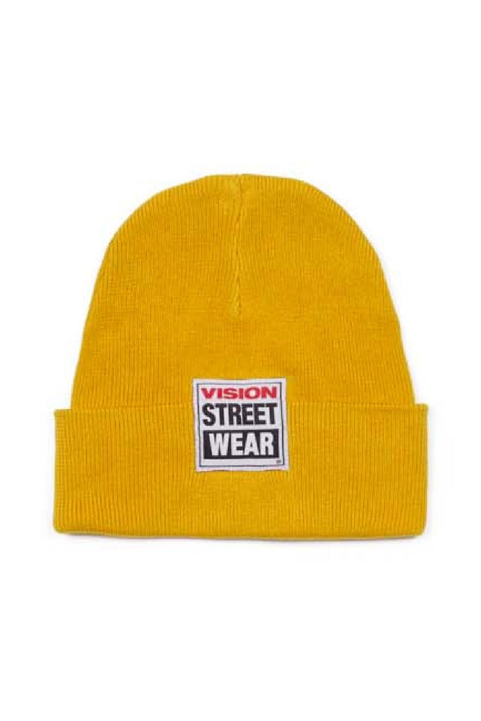 Cuffed Beanie With Large Logo Patch - Yellow - DENIM SOCIETY™