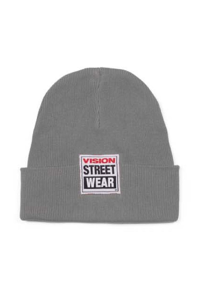 Cuffed Beanie With Large Logo Patch - Grey - DENIM SOCIETY™