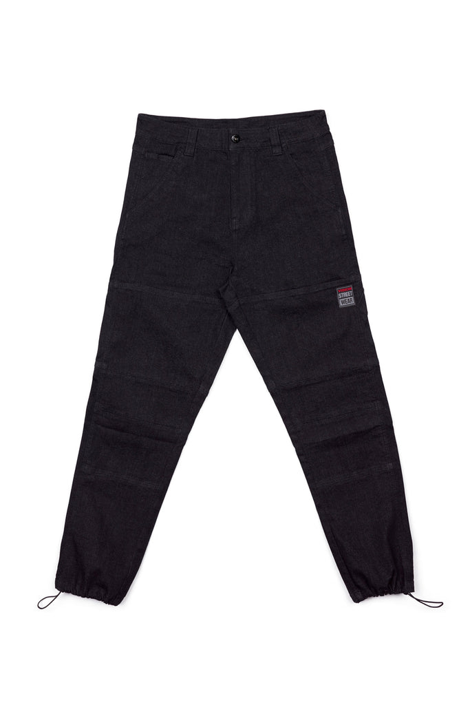 Straight Leg Pant With Adjustable Bottom Hem - Black - DENIM SOCIETY™