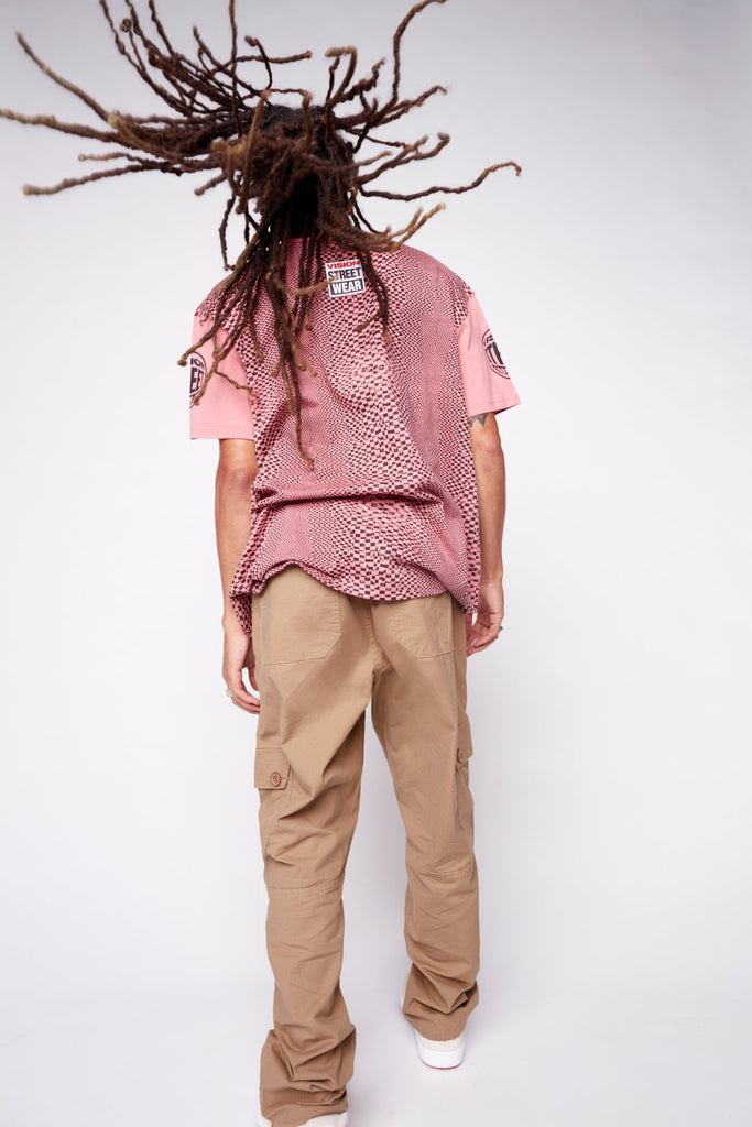 Broken Check T-Shirt - Dusty Rose - DENIM SOCIETY™