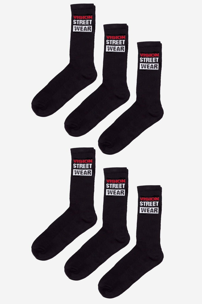 6 Pack Sports Socks - Black - DENIM SOCIETY™